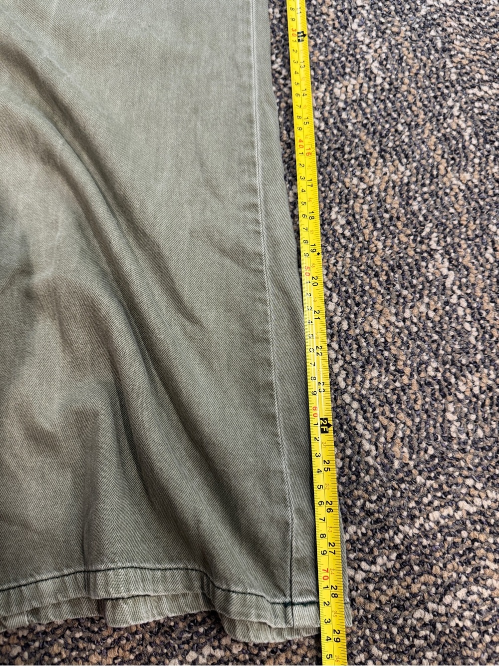 Anthropologie Pilcro Studded Wide Leg Pants Olive Sage Green Size 34 - Picture 6 of 7